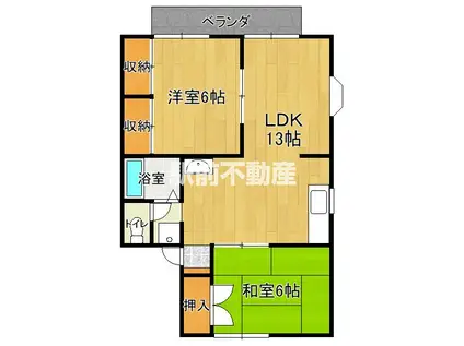 セジュール田隈B(2LDK/2階)の間取り写真