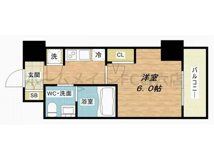 HS梅田イースト(1K/11階)の間取り写真