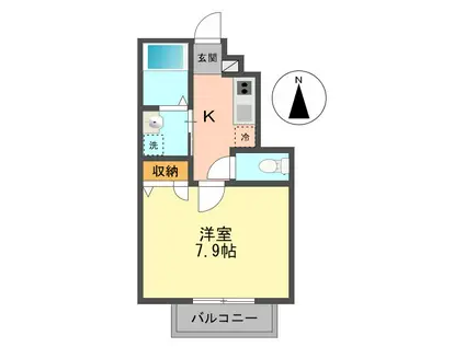 トゥーサンパティーク(1K/1階)の間取り写真