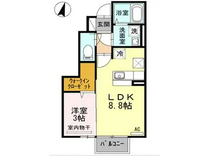 ベストハウス(1LDK/1階)の間取り写真