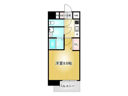 プレサンスTHE栄(1K/12階)の間取り写真