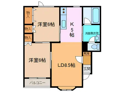 グレイス87(2LDK/2階)の間取り写真