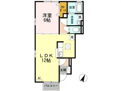 ボンボニエ一ル雅(1LDK/1階)の間取り写真