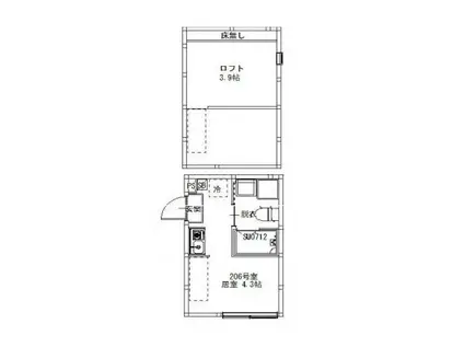 AXIS青砥(ワンルーム/2階)の間取り写真