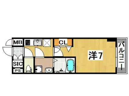 エスリード神戸元町ヒルズ(1K/4階)の間取り写真