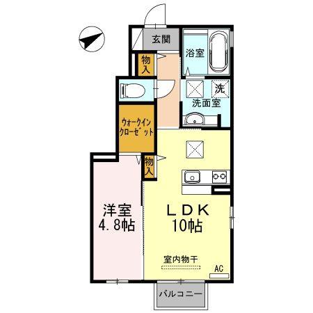 D-ROOMひまわり(1LDK/1階)の間取り写真