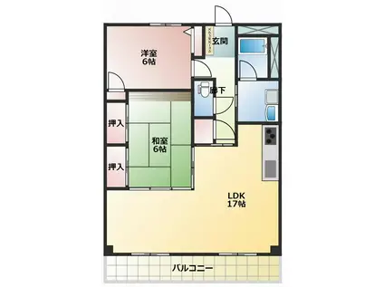 PRINCIPIO(2LDK/3階)の間取り写真