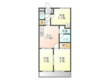 ルベール栄(3DK/1階)の間取り写真