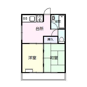 コーポバイパス(2DK/3階)の間取り写真