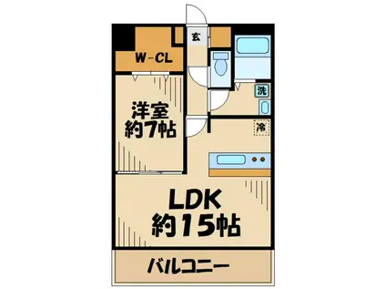 サンデーズII(1LDK/1階)の間取り写真