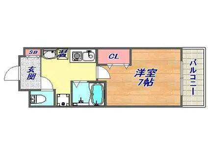 ウィズダムスクウェア(1K/10階)の間取り写真