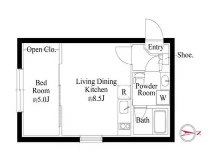 カーサピアッツァ蒲田イースト(1LDK/4階)の間取り写真