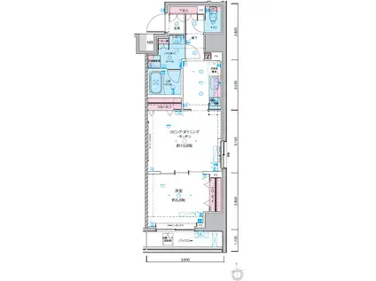 ジェノヴィア東神田グリーンヴェール(1LDK/12階)の間取り写真