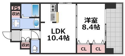ビラージュプラム(1LDK/6階)の間取り写真