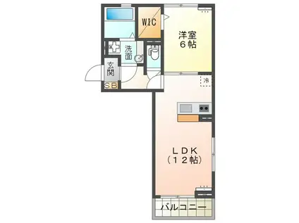 伊勢鉄道 玉垣駅 徒歩18分 3階建 築9年(1LDK/2階)の間取り写真