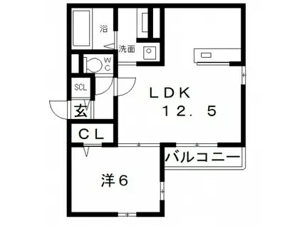フレシールあびこ(1LDK/3階)の間取り写真