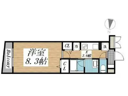 クリオ ラモード学芸大学II(1K/3階)の間取り写真