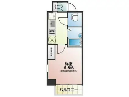 VERONA府中LUSSO(1K/8階)の間取り写真