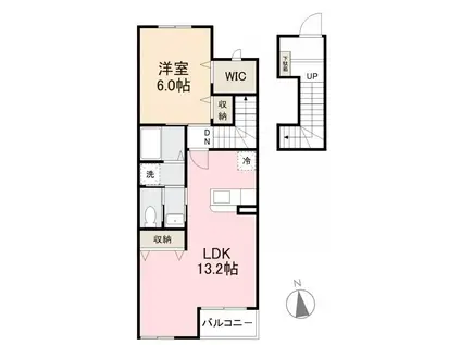 ブリーゼA・B・C(1LDK/2階)の間取り写真