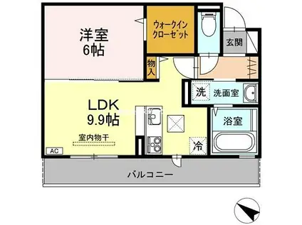 ハコマルシェ(1LDK/1階)の間取り写真