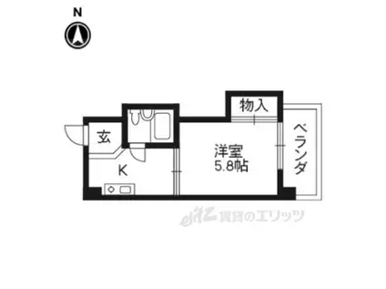 万里小路アベニュー(1K/4階)の間取り写真