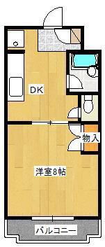ファミーユI(1DK/1階)の間取り写真