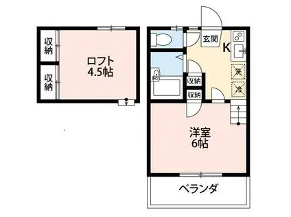 K・ドルセーメゾン(1K/2階)の間取り写真