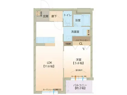 COMFORTIA(1LDK/1階)の間取り写真