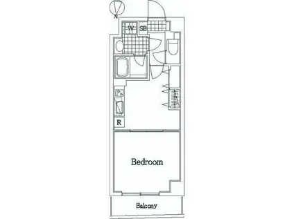 グリフォーネ横浜・伊勢町(1DK/2階)の間取り写真