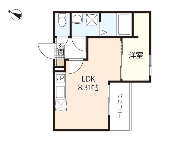 セブンプロート海田栄町(1LDK/2階)の間取り写真