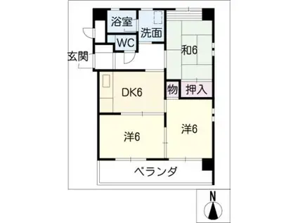 ゼフィール大清水(3DK/4階)の間取り写真