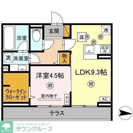 D-KUUTIO(1LDK/1階)の間取り写真