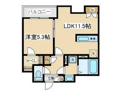 THE URANUS当社管理物件(1LDK/3階)の間取り写真