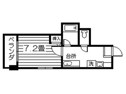 新屋敷ビル(1K/4階)の間取り写真