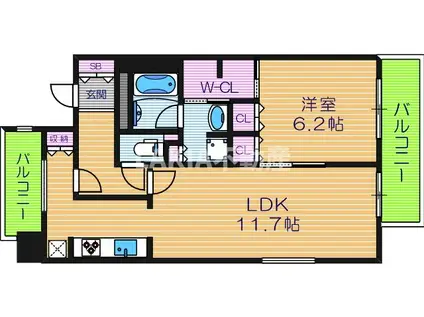 アーバネックス阿倍野松崎町(1LDK/10階)の間取り写真