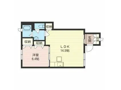 ＪＲ武蔵野線 新秋津駅 徒歩11分 2階建 築22年(1LDK/1階)の間取り写真