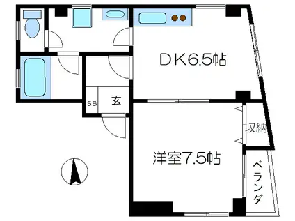 増渕ビル(1DK/3階)の間取り写真