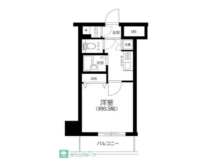 スカイコートヴィーダ五反田ウエスト(1K/8階)の間取り写真