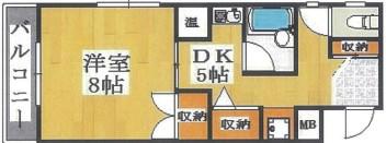 ピュア大久保(1DK/4階)の間取り写真
