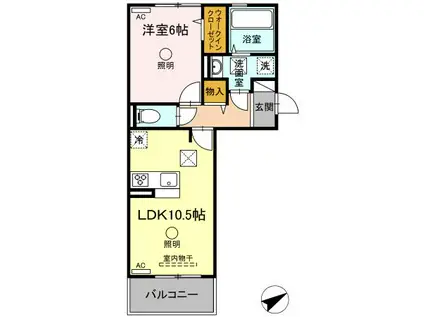 セレブ火の君(1LDK/1階)の間取り写真