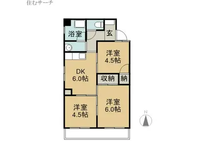 プレシャスビル(3DK/3階)の間取り写真