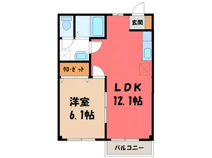 エテルナメゾン(2LDK/1階)の間取り写真