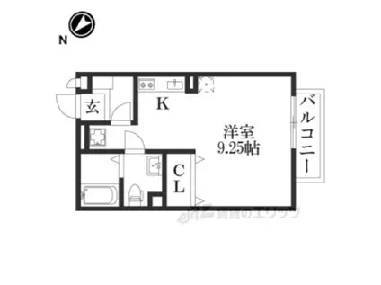 エテルナK・H(1K/2階)の間取り写真