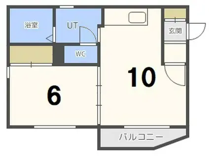 アリーハウスナキスカ(1LDK/2階)の間取り写真