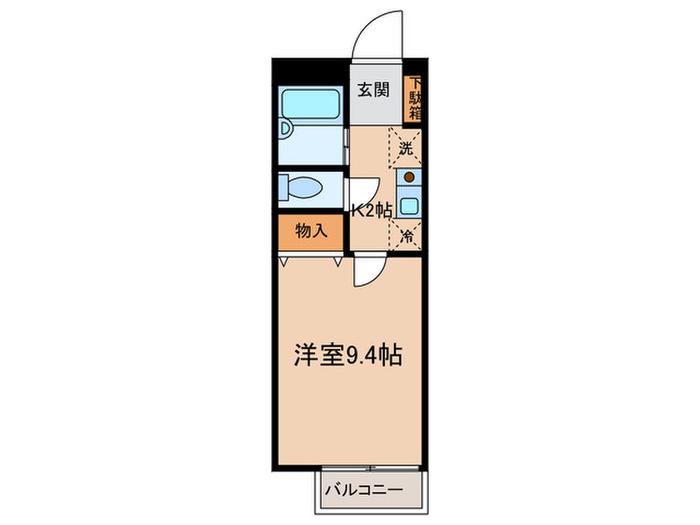 オークスホーム(1K/2階)の間取り写真