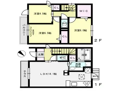 セルジェ竹下Y館(3LDK/1階)の間取り写真