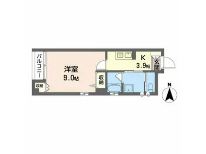 クローバーハウス(1K/2階)の間取り写真