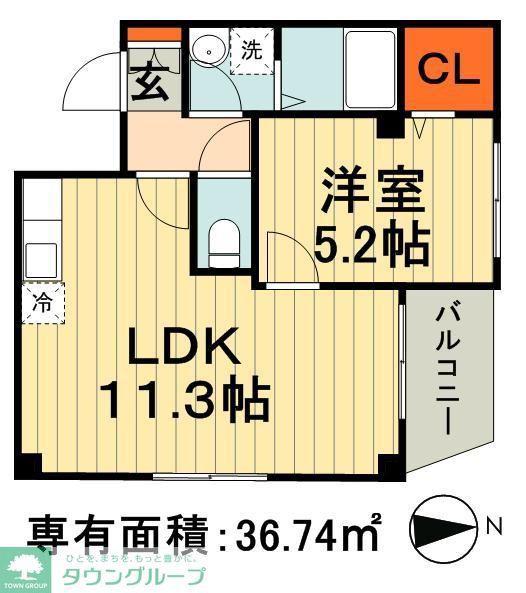 ヴィクトリアンコート神明町(1LDK/2階)の間取り写真