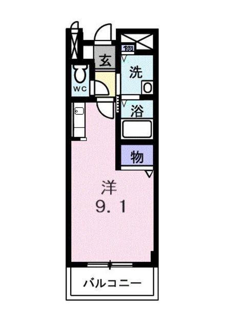 メゾンコリーヌムサシノ(ワンルーム/1階)の間取り写真