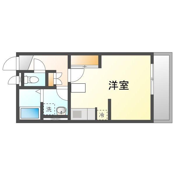 レオネクストハピネス(1K/1階)の間取り写真